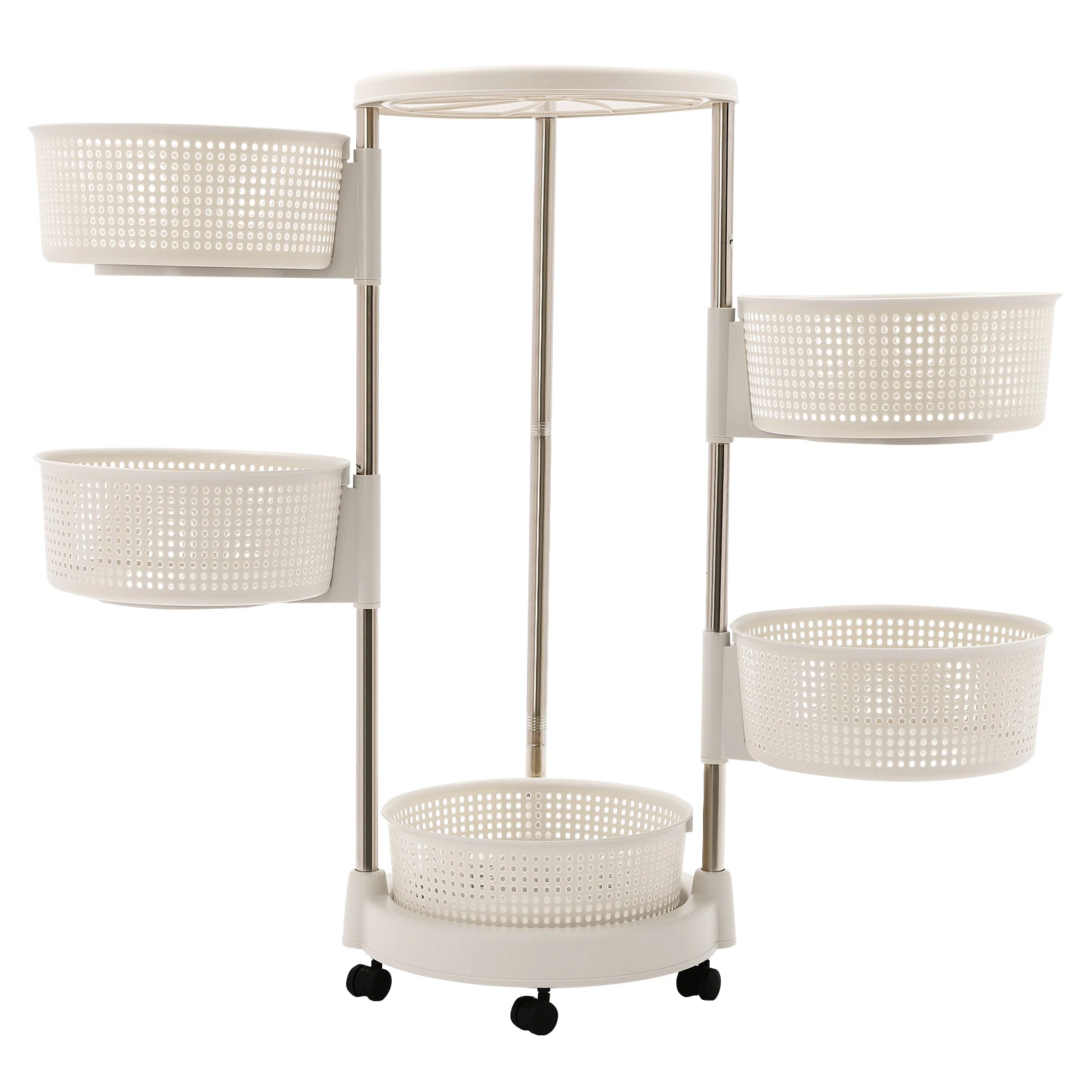 منظم سوزان كسول دوار 5 طبقات مع 360 درجة ° عربة تخزين متنقلة دوارة مع عجلات لسهولة الوصول إلى المطبخ #6