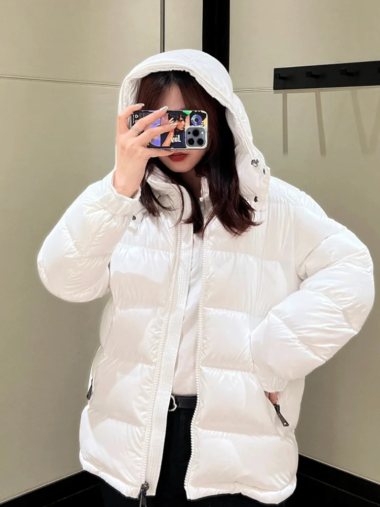 Women\'s Winter Down Jacket Thickened 90 White Duck Down Jacket Short Hooded Parkas Hooded Detachable Street Fashion Women\'s Coat