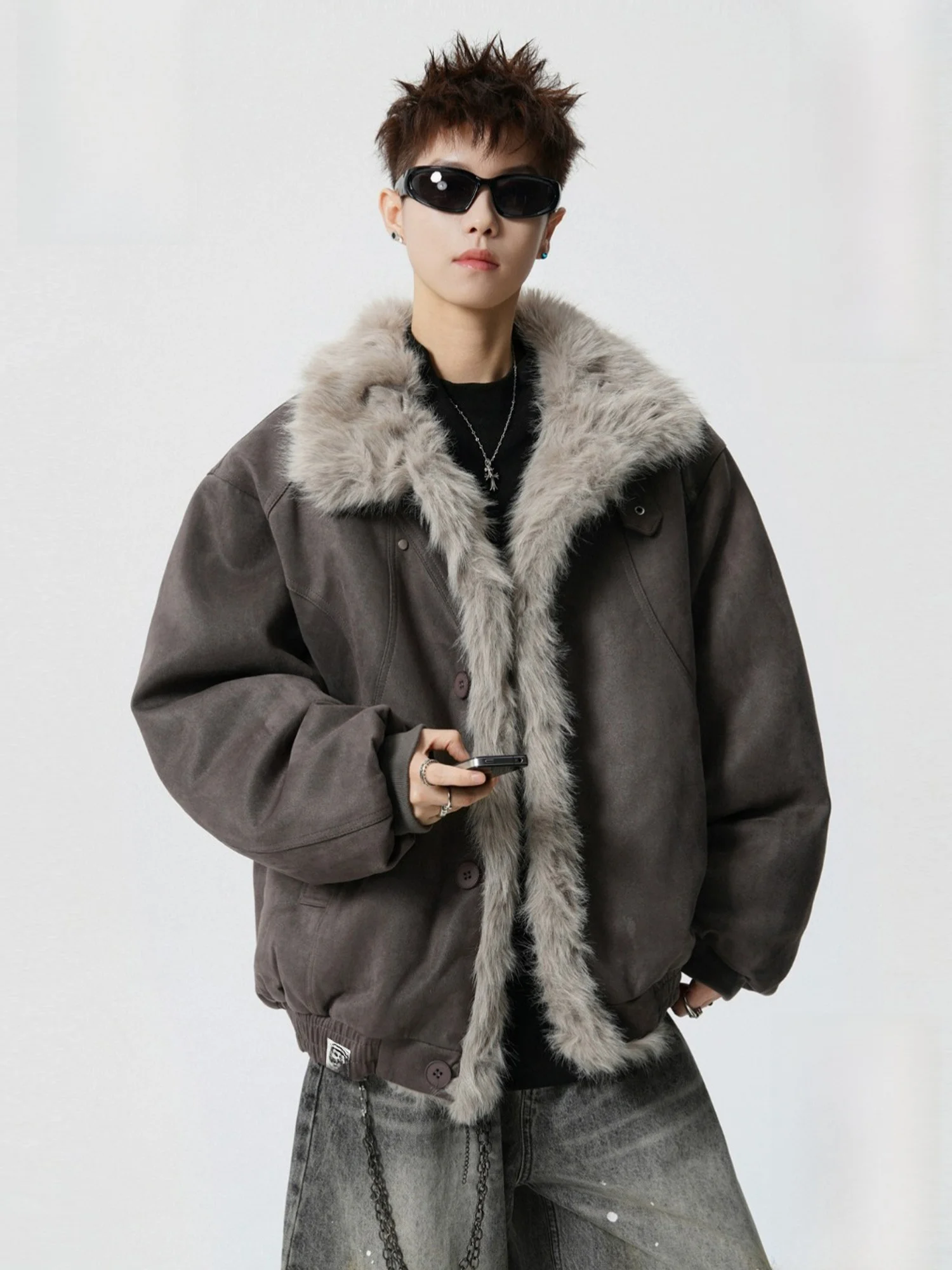 

Мужская зимняя куртка Paul Frank Thiened в стиле ретро с меховым воротником, теплая, с длинными рукавами, на молнии, из полиэстера, CleanFit