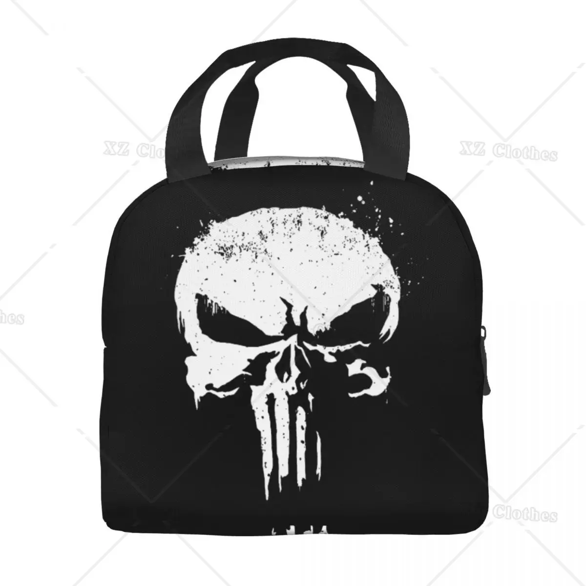 Vintage Skeleton Punishers Skull Insulated Lunch Box Leak-proof Thermal Cooler Lunch Bag for Men Women Kids Work Trip Picnic