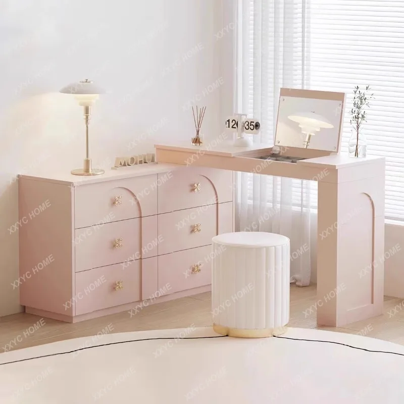 A Simple Nordic Vanity Table Dest Storage Decor Solid Wood Makeup Vanity Desk Bedroom Modern