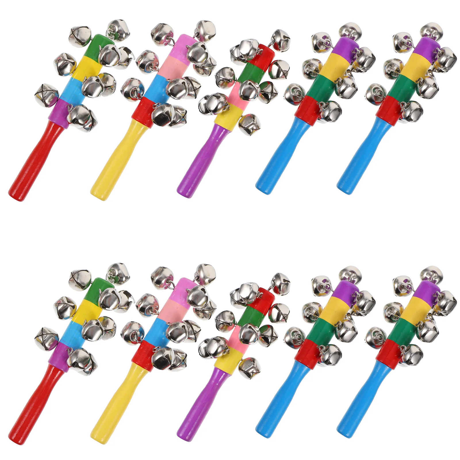 

10 Pcs Shake Rainbow Rattle Baby Musical Instruments Wood Preschool Educational Plaything