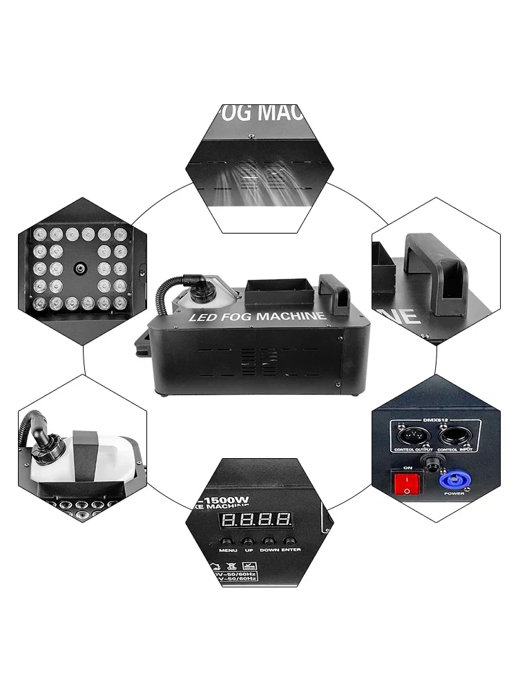 LED Full Color Smoke Fog Column Machine Gas Column Smoke Machine Stage Special Performanc for DJ DISCO Bar Nightclub Wedding