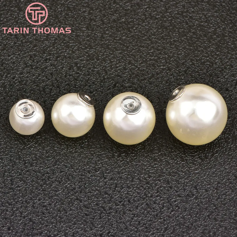 (4095)10PCS Champagne Gold Color Plated Acrylic Pearl Earring Back Stopper for Earring Jewelry Making Finding Accessories