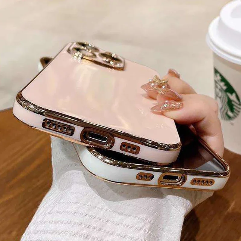 iPhone 17 Air 16 15 14 11 12 13 Pro Max Mini Plus用 ソリッドカラーシリコンケース メッキ加工 レンズ保護 ソフトカバー