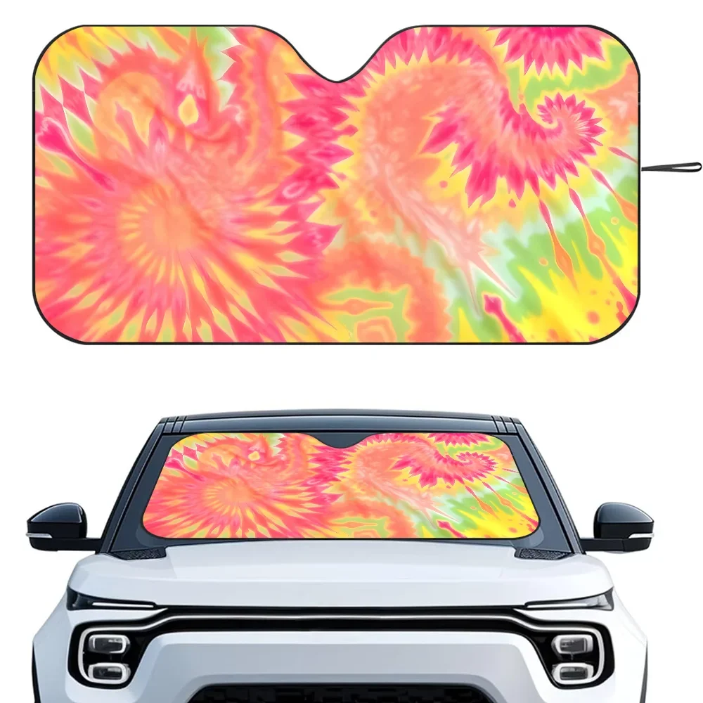 

Hawaii Tie Dye Hibiscus Автомобиль SunSha Теплоизоляционная алюминиевая пленка Лобовое стекло Солнцезащитные козырьки УФ-лучи Блоки Автомобильный солнцезащитный козырек