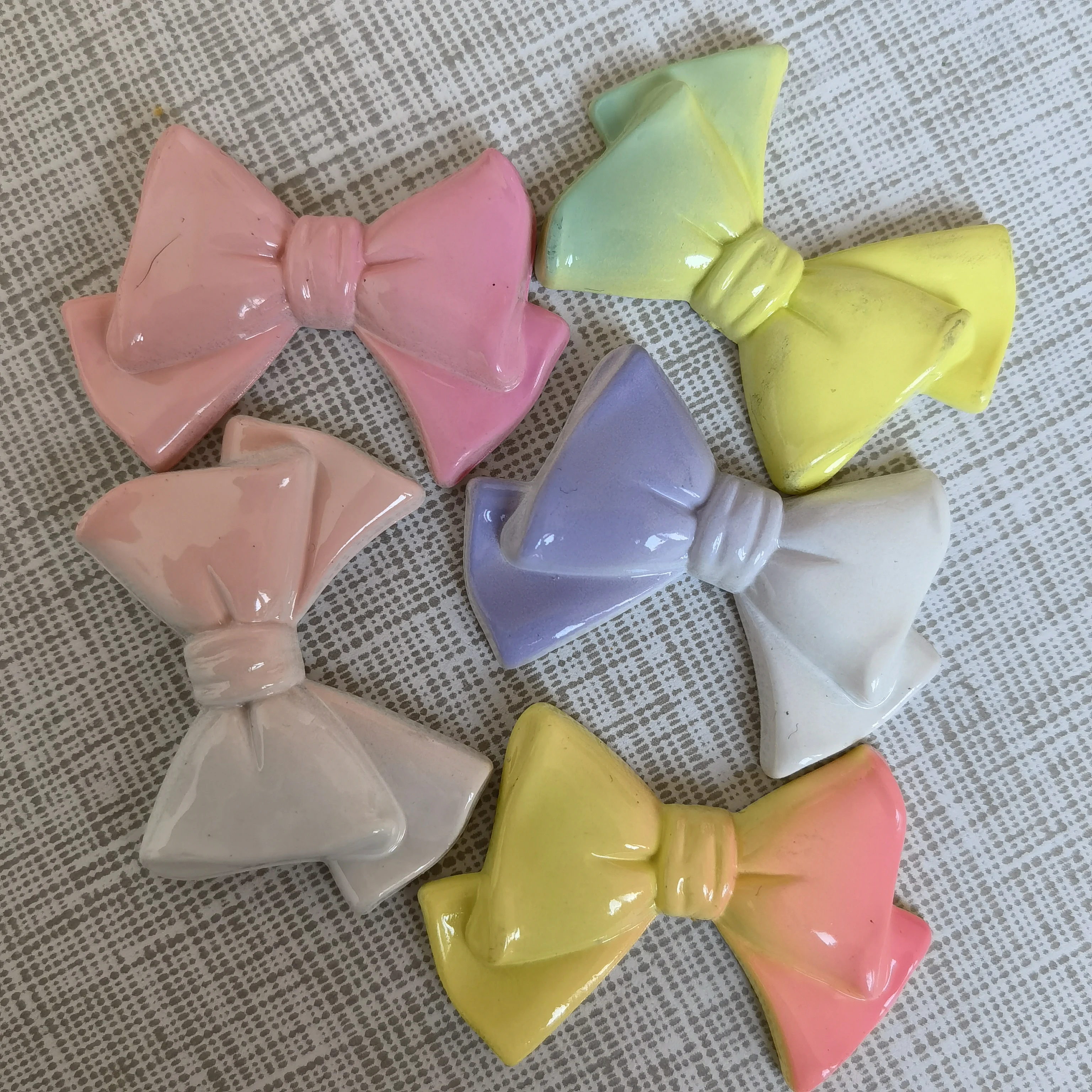 Glossy Gradient Big Bowknot Resin Patch Woman DIY Earring Hairpin Materials Garment Sewing Decor Crafts Accessory