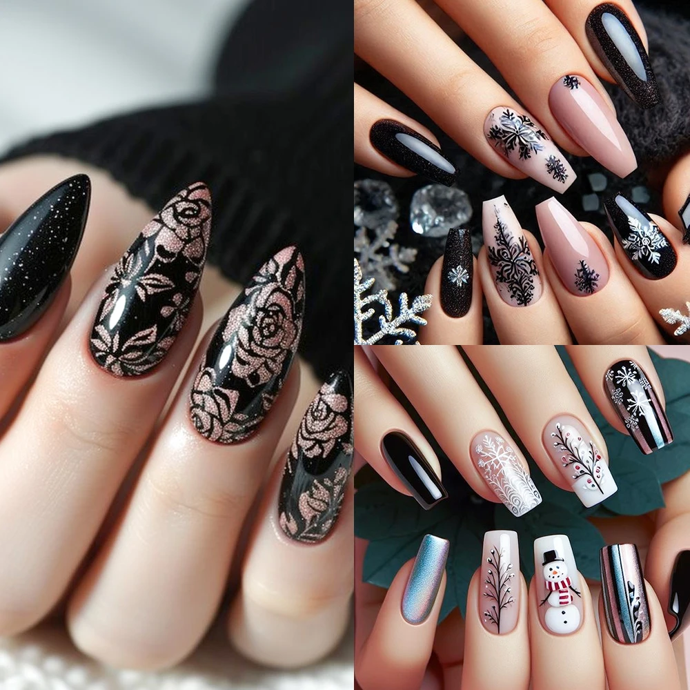 1 Stück weiße Spitze Nail Art Vorlagen Streifen Stempelplatte Hochzeit Braut Blumen Blätter Stempel Vorlagen Edelstahl Nagelwerkzeuge