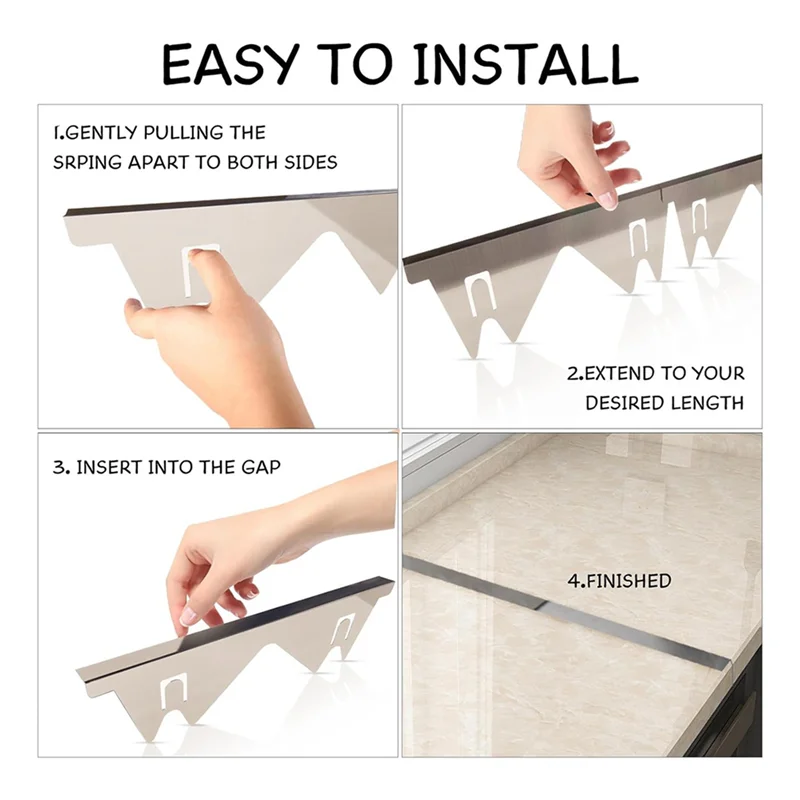 ABVT-4 Pair Stainless Steel Stove Covers, Stove Filler, Stove Guard For Kitchen Oven Counter Side Covers, Range Trim Kit
