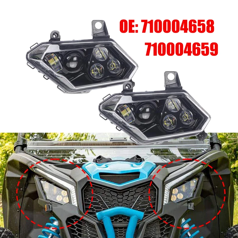 710004659 UTV ATV LED المصباح ل Can Am Maverick X3 XDS XRS Max Turbo R 4x4 2017-2023 DRL رئيس ضوء 6500K الأبيض مرحبا/لو شعاع