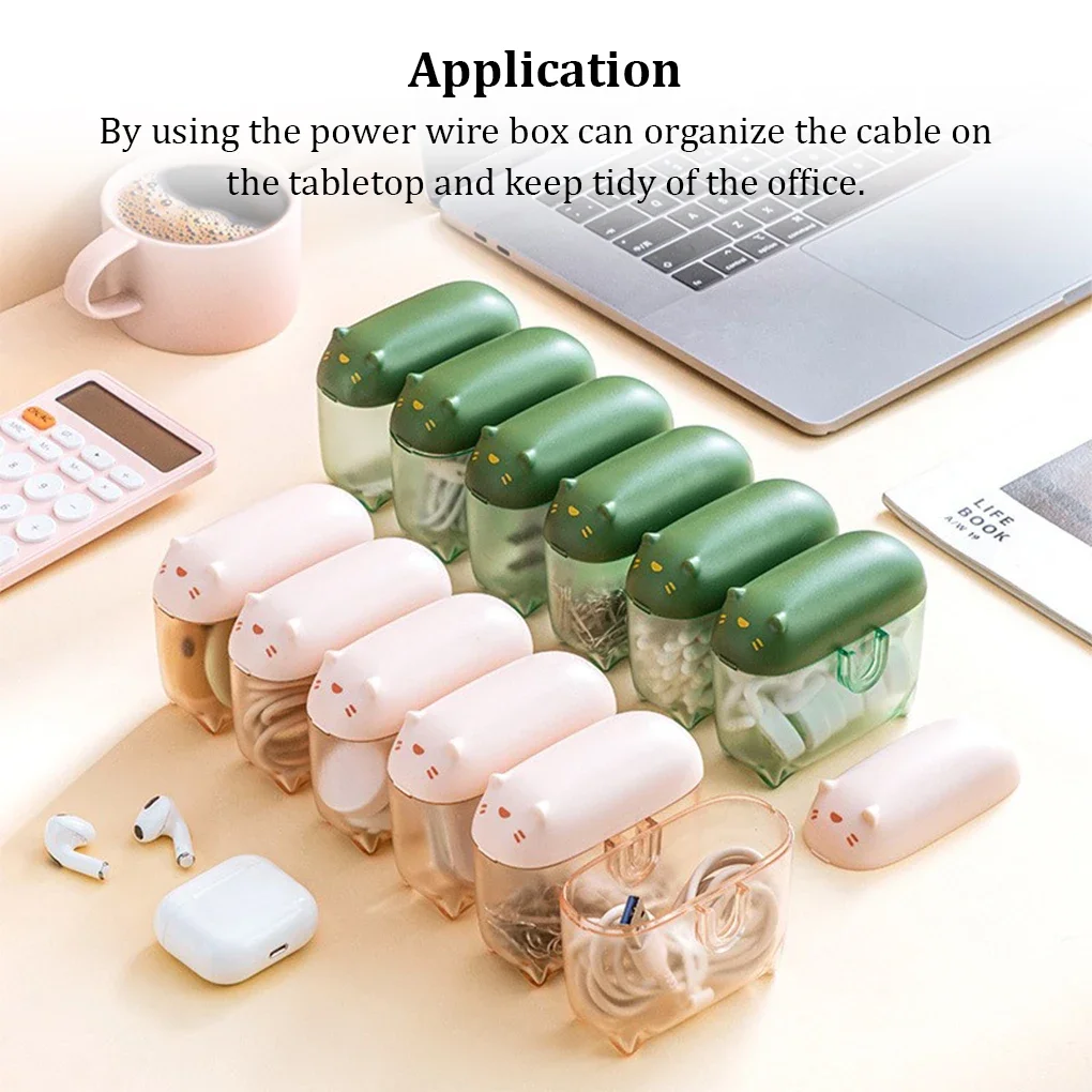 Large Capacity Cable Storage Box Organizer Grids Charger Cord Storage Box Data Cable Wire Management for Home Office Travel