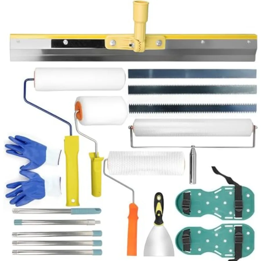 

Upgraded Self Leveling Cement Kit, Epoxy Floor Kit, Spiked Roller for Leveling Cement, Paint Roller, Construction Spiked Shoes,