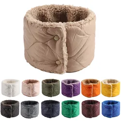 Winter Knitted Neck Scarf Outdoor Keep Warm Windproof Scarf Ring Fleece Lined Plush Scarves Solid Color Cold Weather Accessories