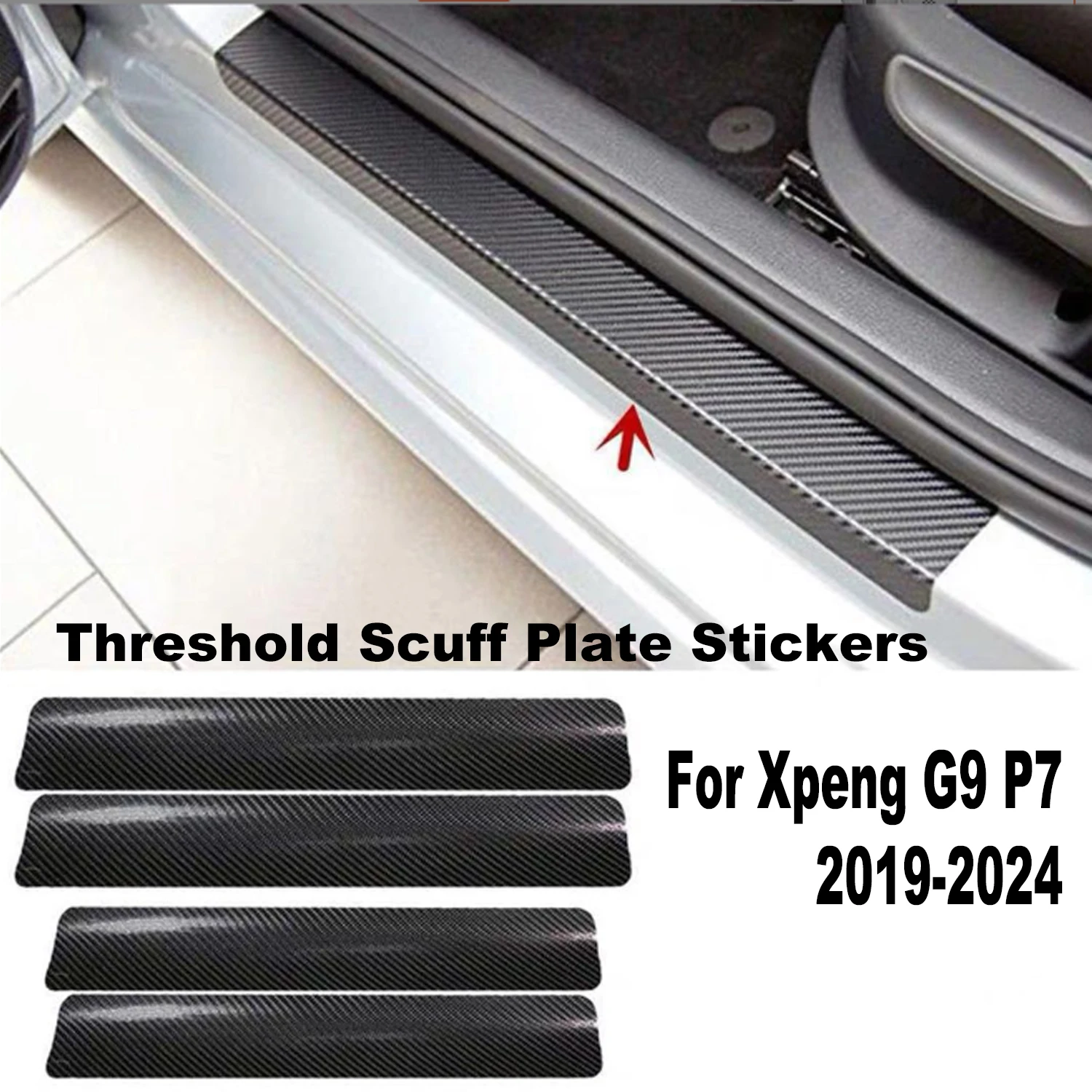 

Car Door Sill Protector Accessories For Xpeng G9 P7 2019 2020-2024 Threshold Scuff Plate Stickers Pedal Trim Styling Strip