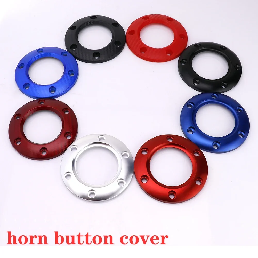 Car Styling Racing Sport Steering Wheel Horn Button Cover Carbon Fiber Aluminium Retainer Ring PCD 70mm