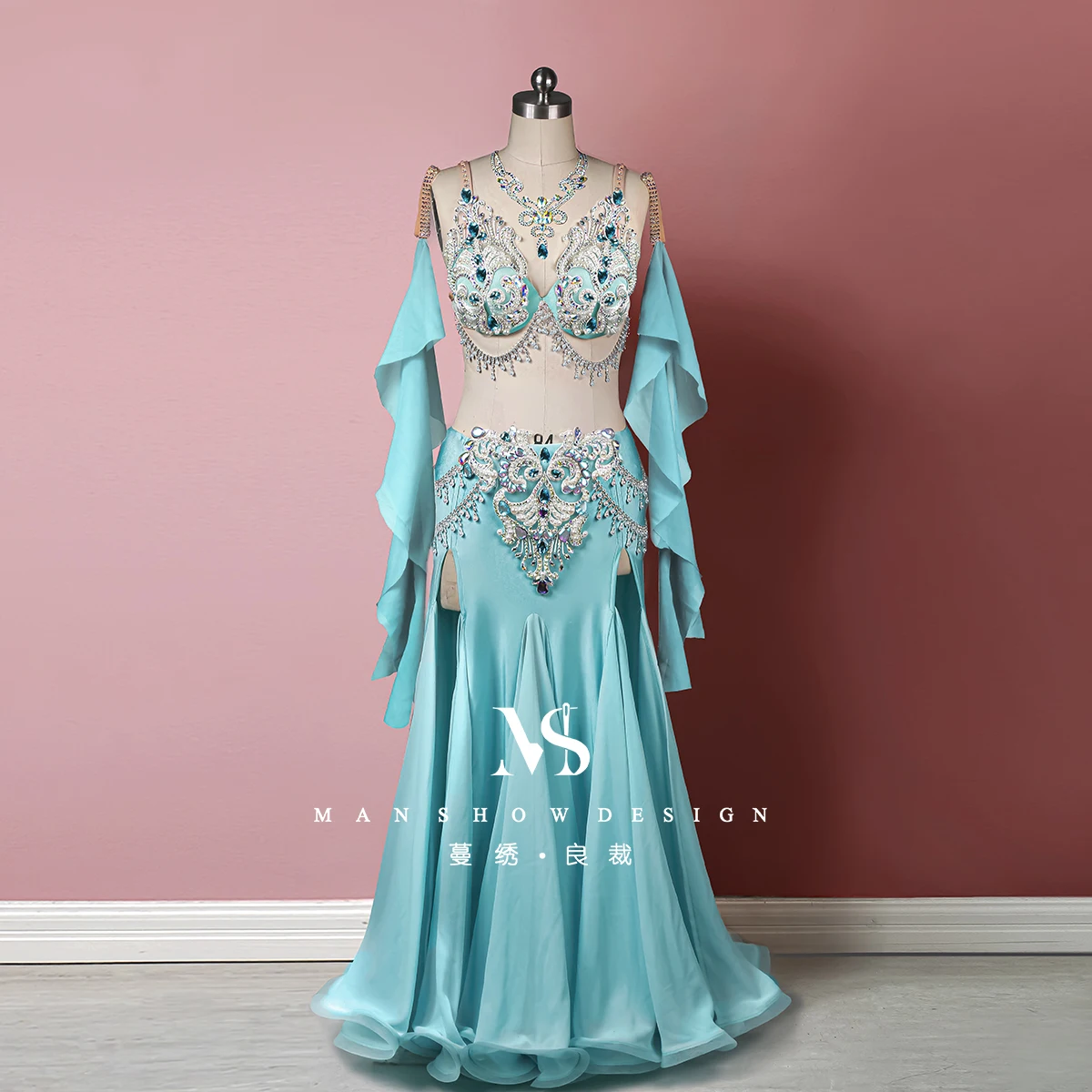 

customized belly dance costume fishtail skirt with floating sleeves group costume opening dance performance costume fairy skirt