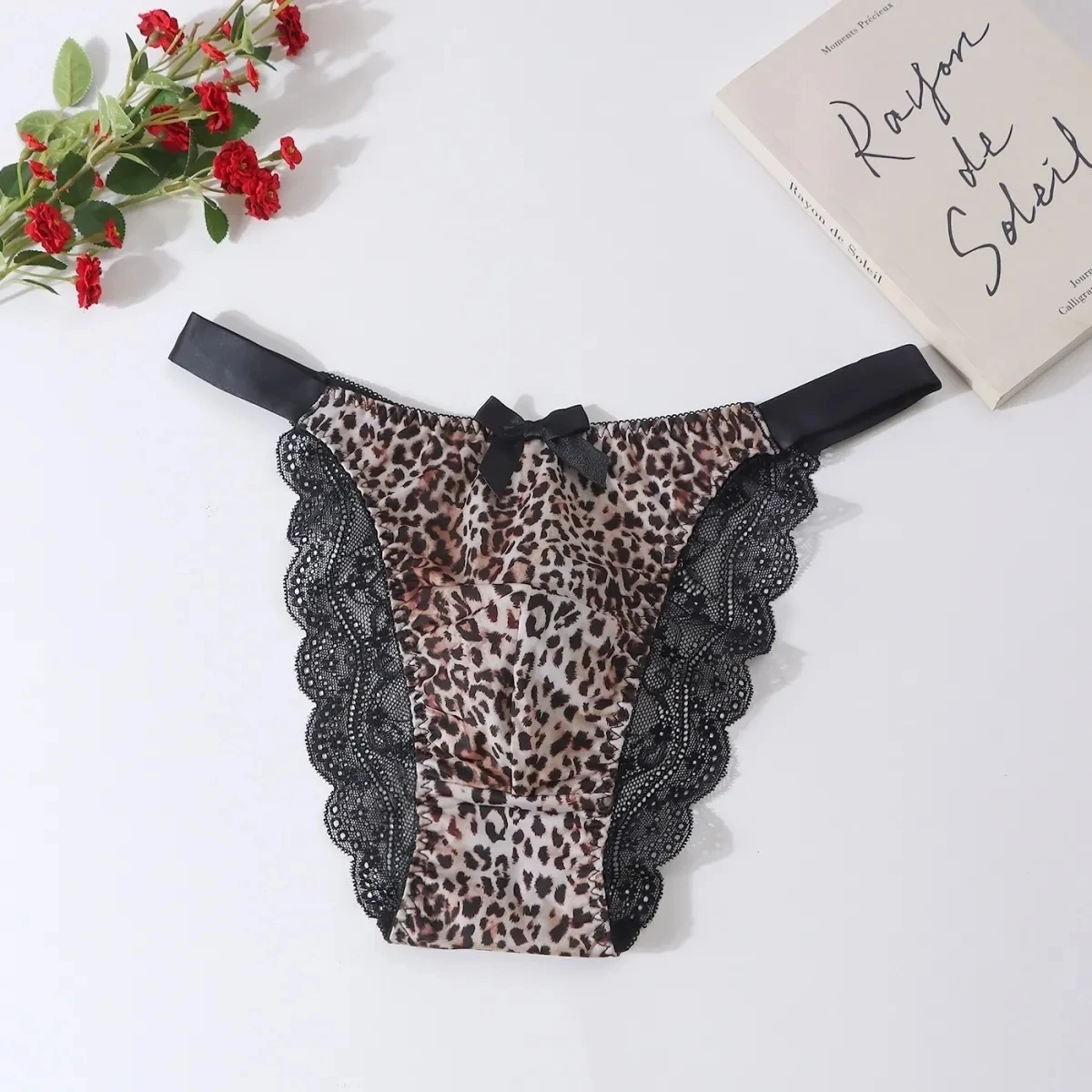Man's Thong Briefs Leopard Lace Live Show Lace BF Panty