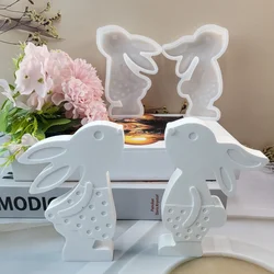 Easter Rabbit Bunny Candle Silicone Moulds Gypsum Car Mounted Incense Expanding Aromatherapy Candlestick Decoration Mould