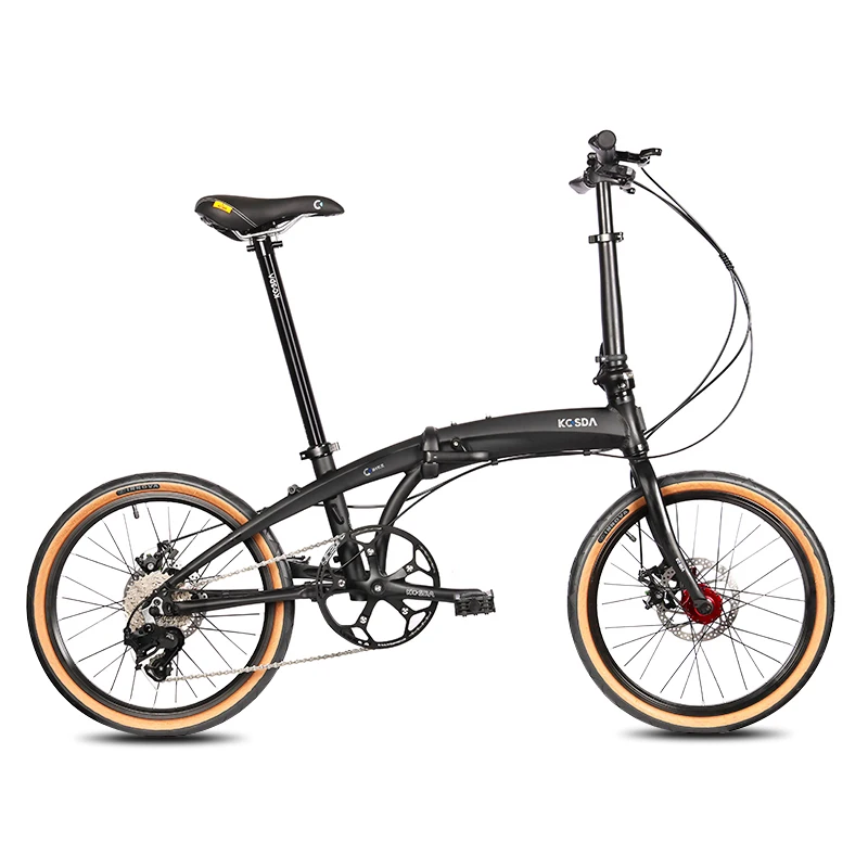 NONE 20 Zoll Faltrad Aluminium legierung Rahmen mechanische Scheiben bremse faltbares Fahrrad 53t Kurbel set 8 Geschwindigkeiten hohe Kohlenstoffs tahl Gabel 4