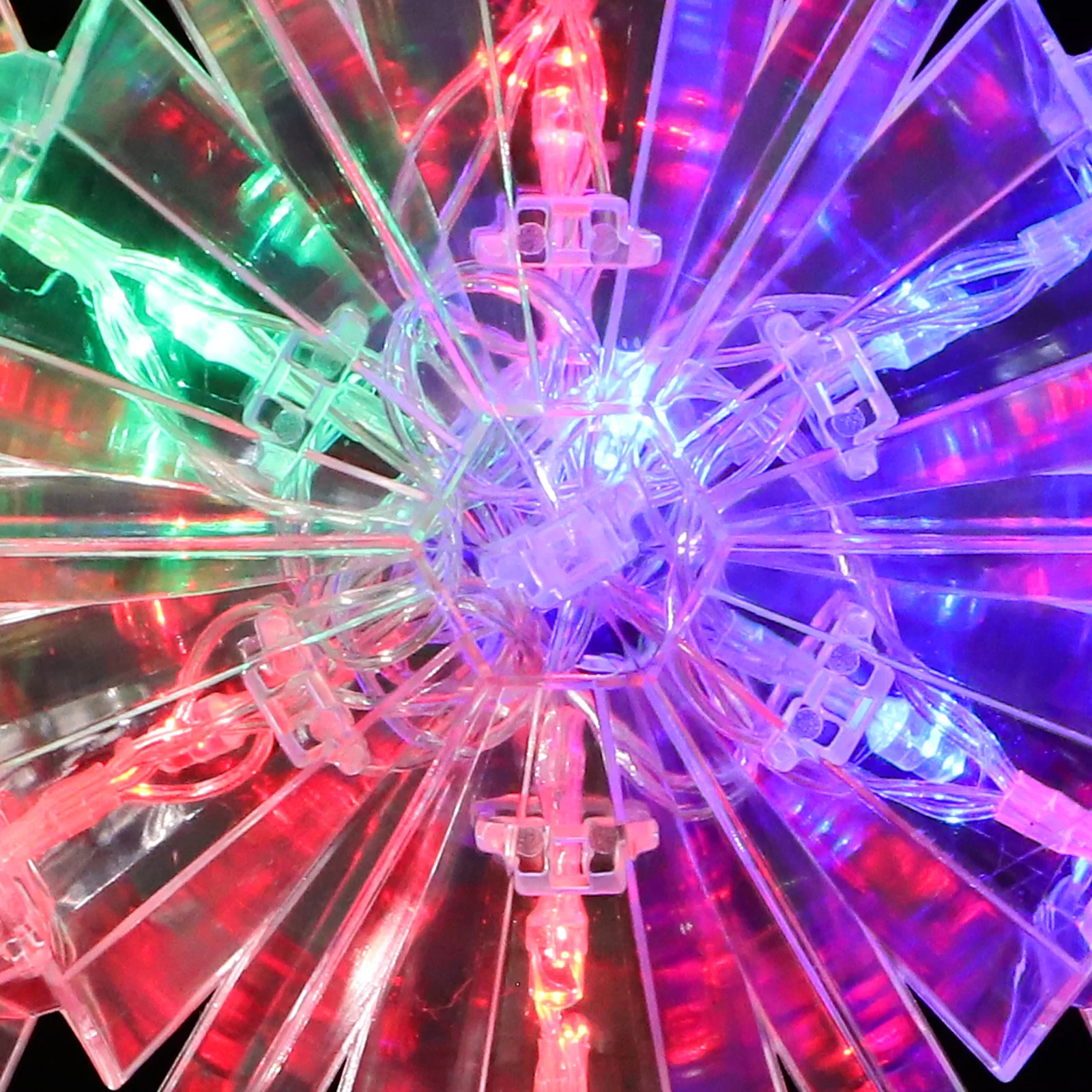 

1pc Led Christmas Topper Ornament Luminous Xmas Treetop Decor Lighted Tree Decoration Plastic Snowflake Party Supplies