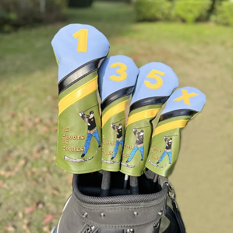 1pc/4pcs Funny Design Cover For Various Club, Golf Club Head Cover, Golf Accessories