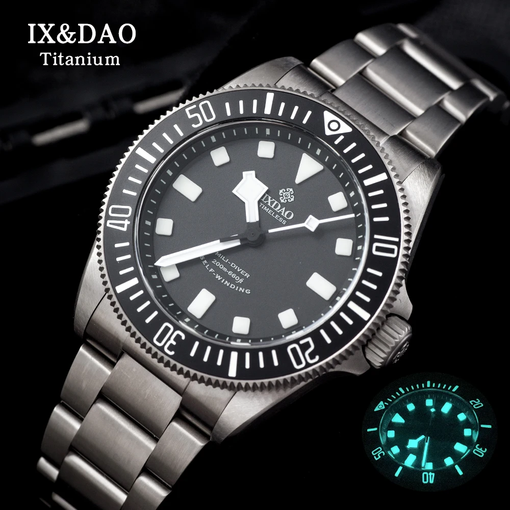 

New IPOSE IX&DAO 39mm Titanium Diver Watch for Men Automatic Mechanical Wristwatch PT5000 Movement Sapphire 20Bar WaterResistant