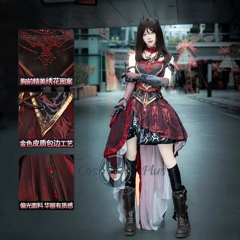 

Женский костюм для косплея Game Love and Deepspace Heroines Abysm Sovereign, красное платье, наряд в стиле аниме, карнавальная одежда для Хэллоуина