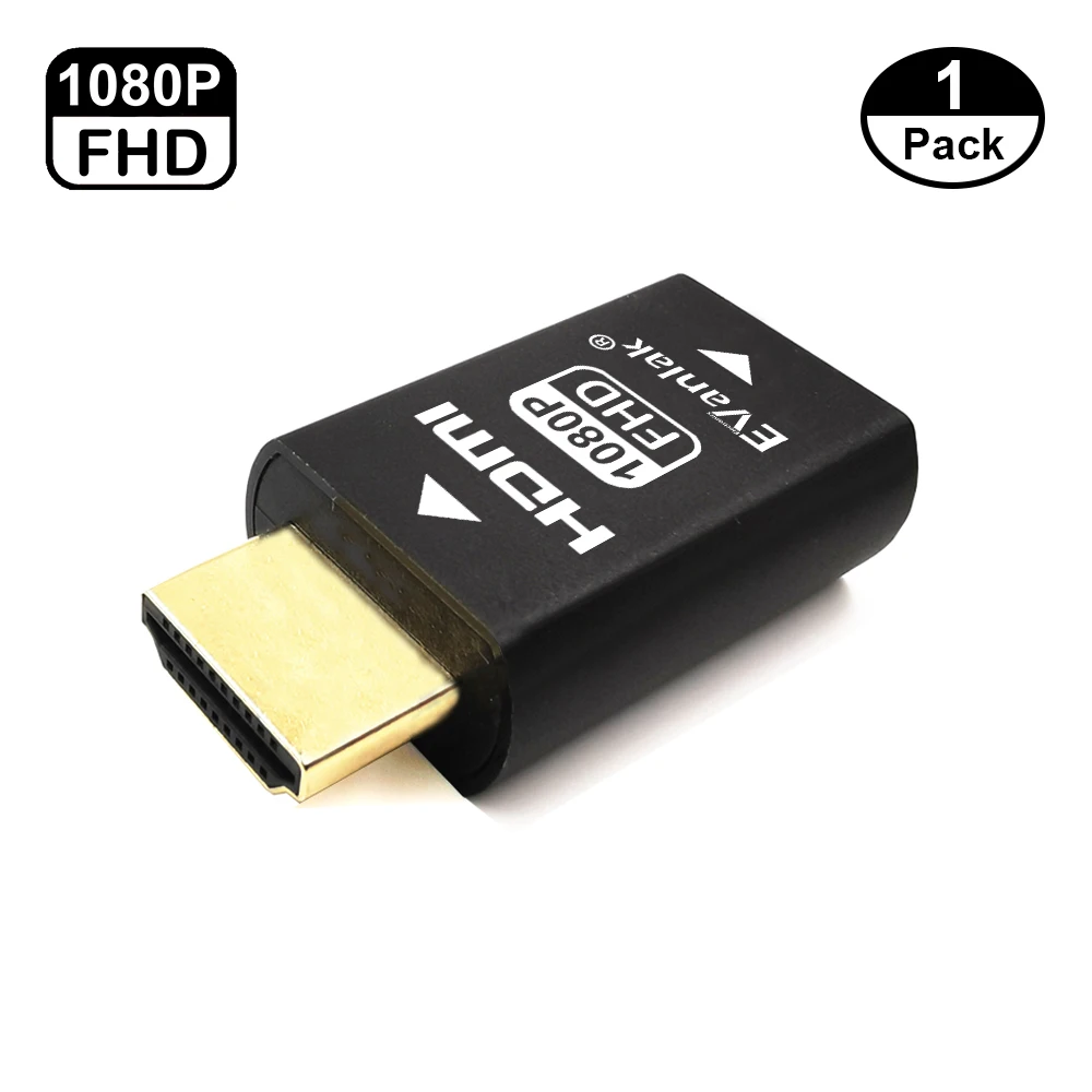 Emulador HDMI Edid Evanlak Passthrough, Adaptador Emulador de Tercera Generación Compatible con Mac Thunderbolt a HDMI, Conmutadores/Extendedores/Divisores de Video