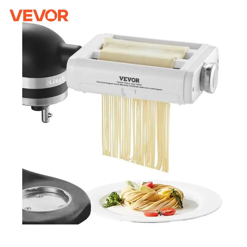 VEVOR Rouleau à Pâtes pour KitchenAid 3-en-1 Accessoire à Pâtes pour Robot Pâtissier avec Laminoir