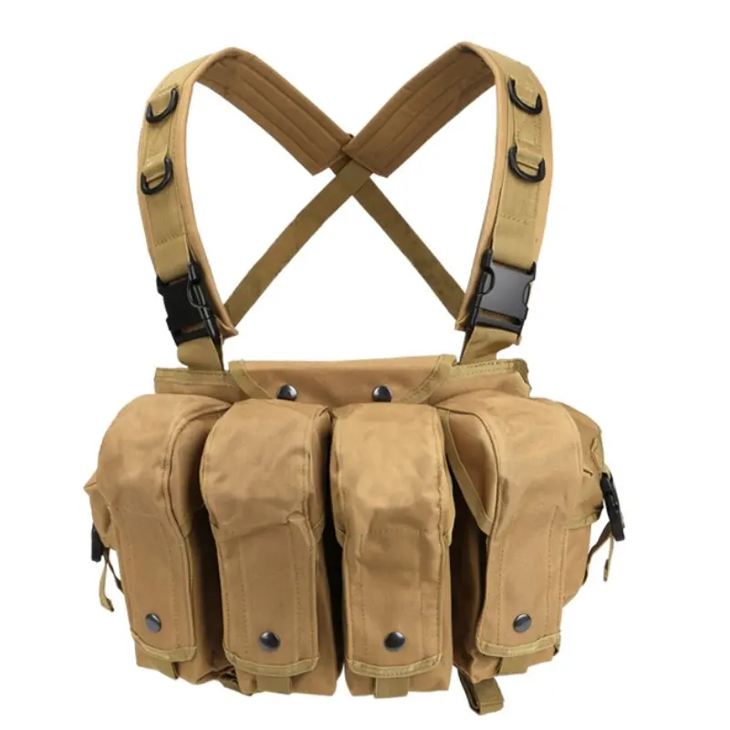 MOLLE Tactical Chest Rig Quick Release AK Magazine Pouch Multi‑Function Outdoor CS Training Vest Carrier Harness Gear