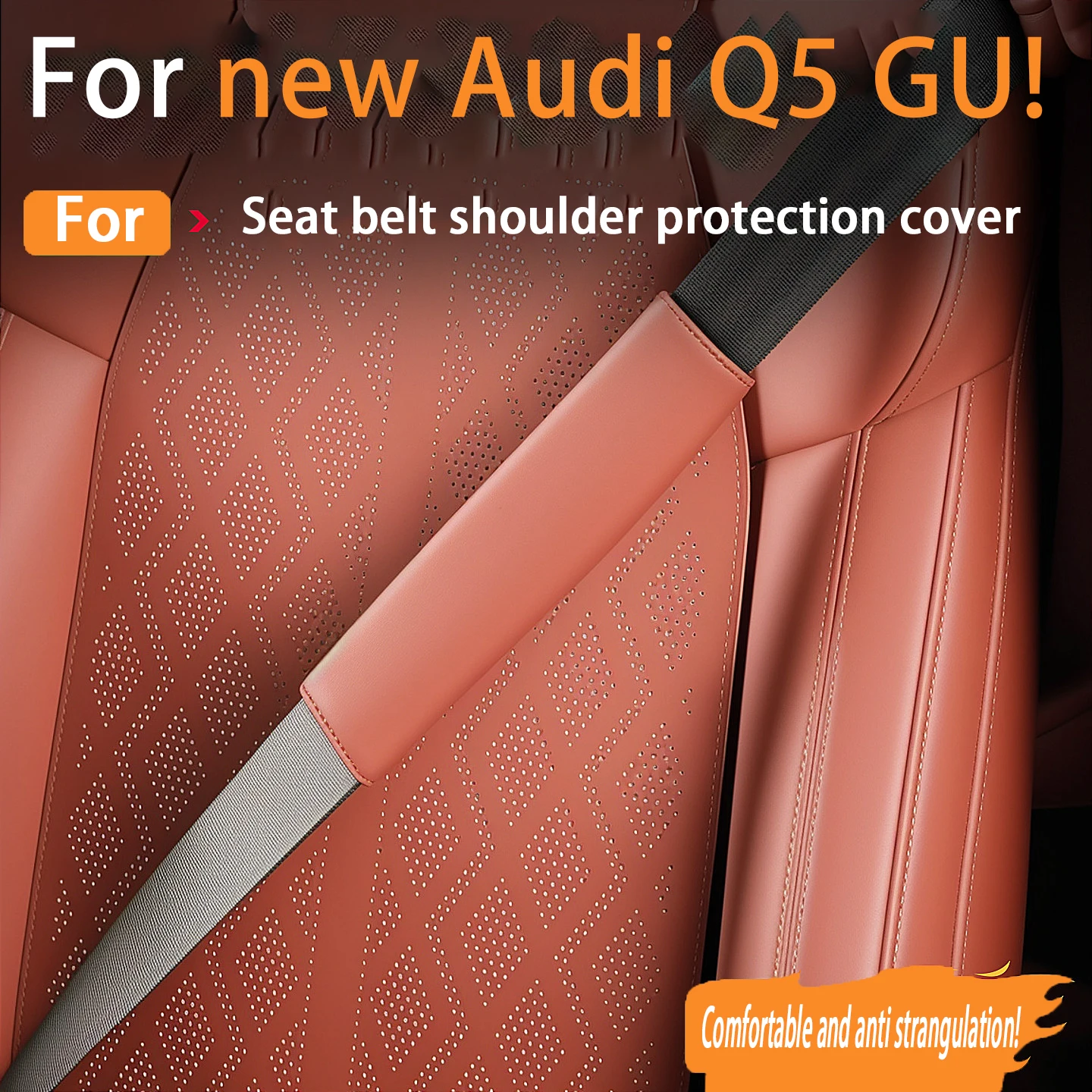 For Audi Q5 Q5L GU 2025 2026 Seat Belt Shoulder Pads Safety Belt Protector Cover 2PCS Interior Accessories