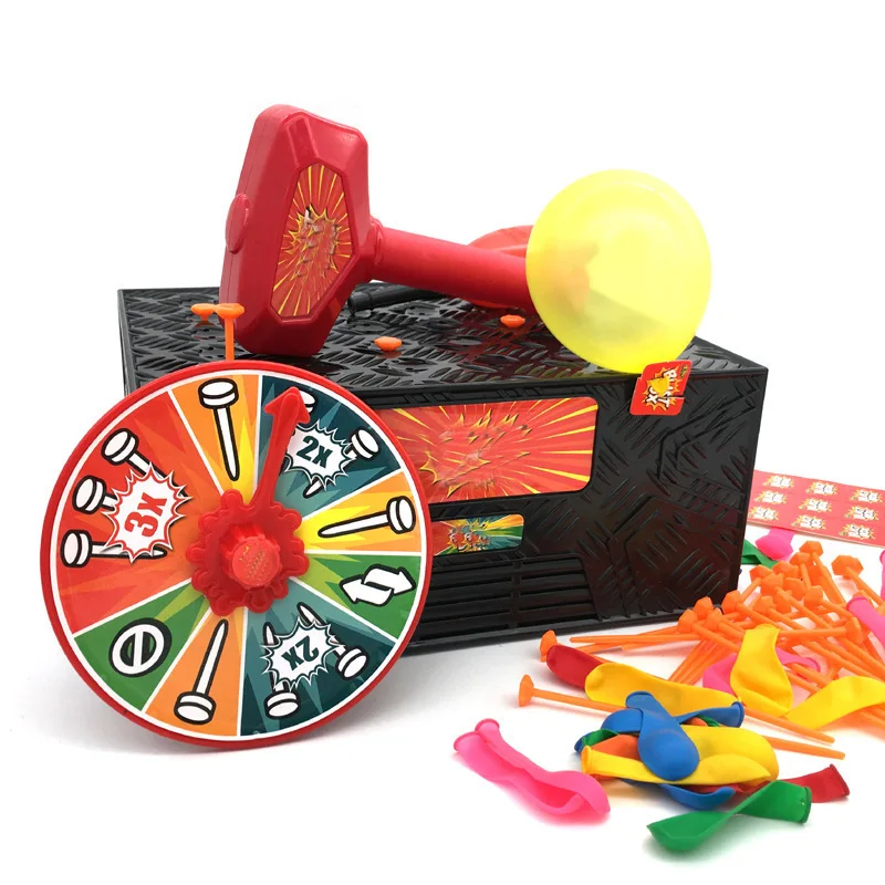 Divertente scatola per palloncini con martello Gioco da tavolo giocattolo per bambini amico gioco di società juego Regalo di compleanno emozionato