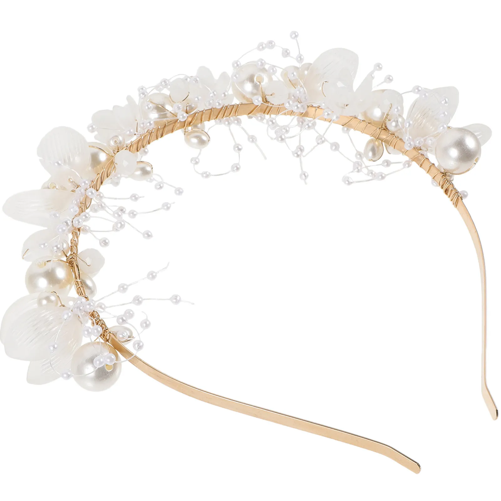 

Элегантный свадебный ободок для волос с жемчужными цветами из сплава, блестящий головной убор для женщин, девушек, наряд для девочек на вечеринку, банкет, модный аксессуар