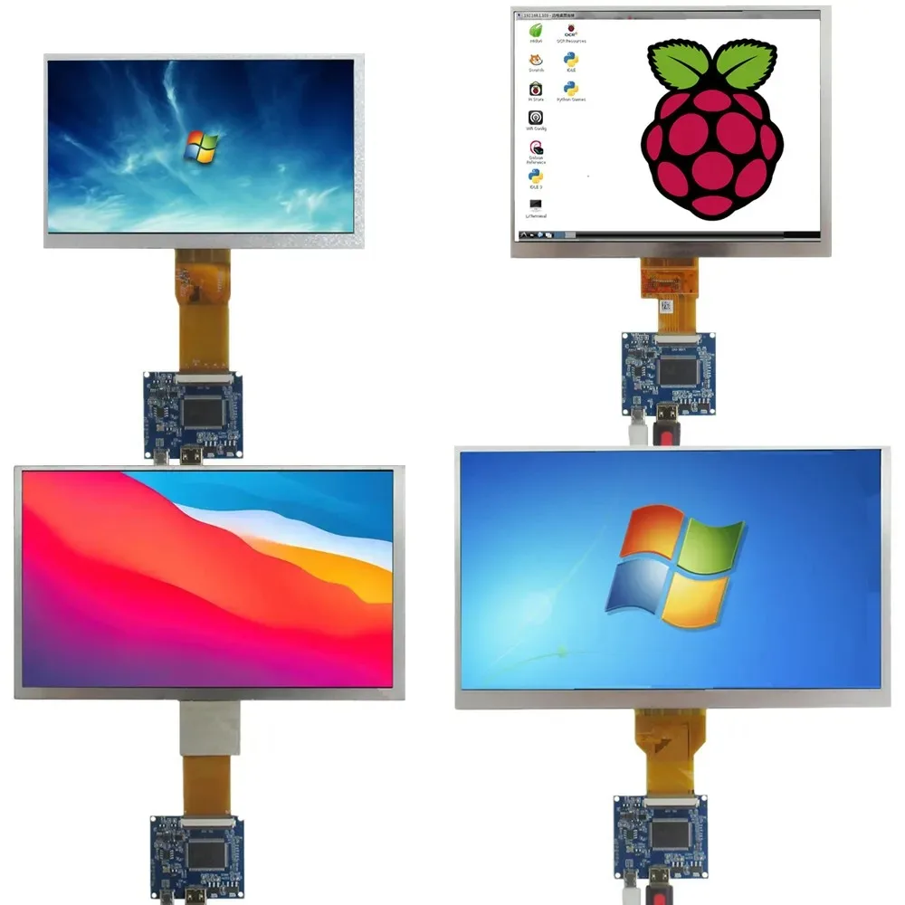 7/8/9/10.1 بوصة TFT LCD وحدة تحكم بالشاشة لوحة للقيادة صغيرة HDMI-متوافق Raspberry Pi PC حافظة كمبيوتر شاشة محمولة
