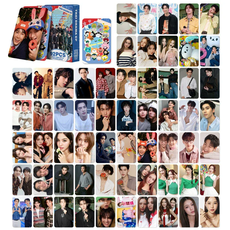 92PCS GMMTV Thai BL CP Photocards Set HD Printed Celebrity Lomo Cards with Stickers for Fans Collection Gift image 6