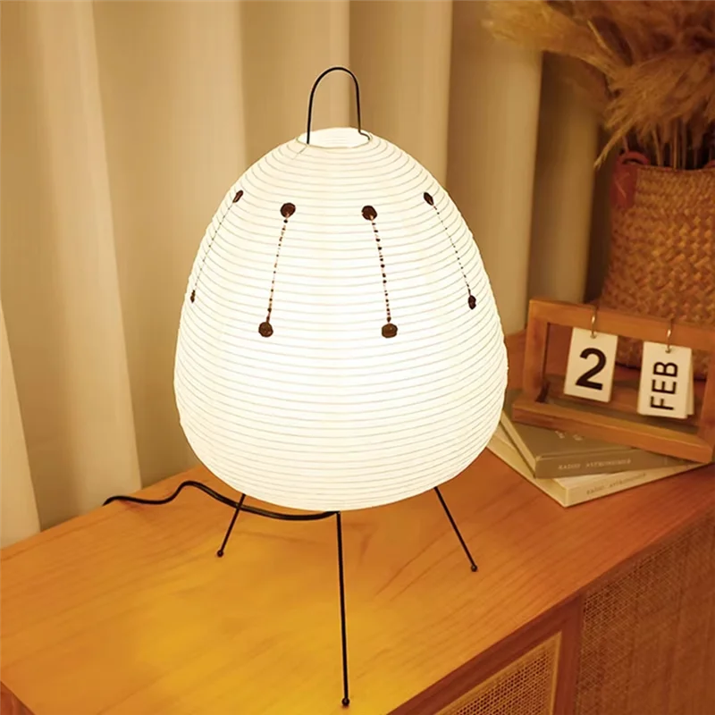 

ABCA-Japanese Table Lamp Rice Paper Standing Lamp Bedroom Home Decor Bar Light With Rice Paper Shade