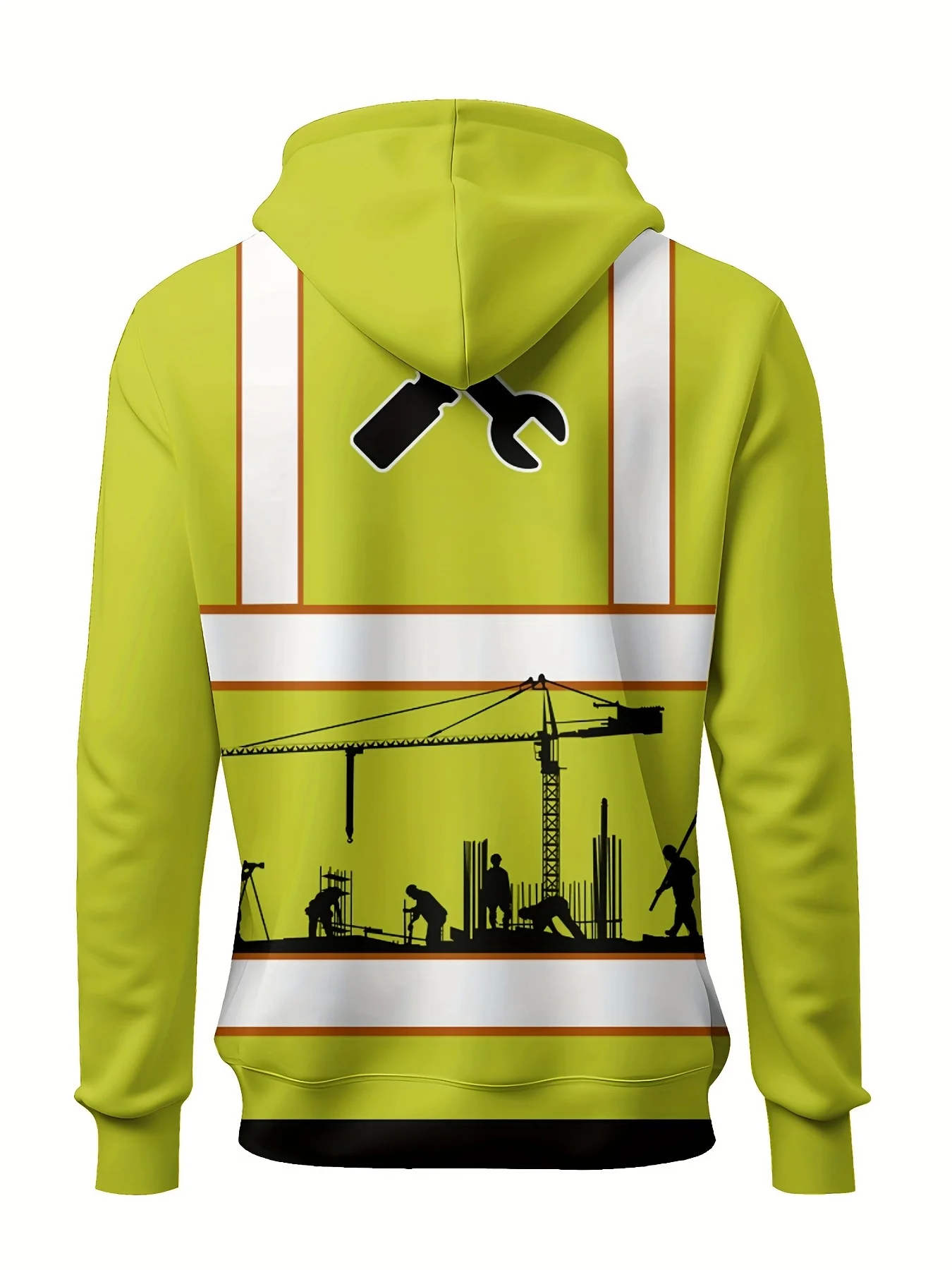 Men's new green and white striped hoodie - personalized contrasting splicing design, suitable for casual and sportswear