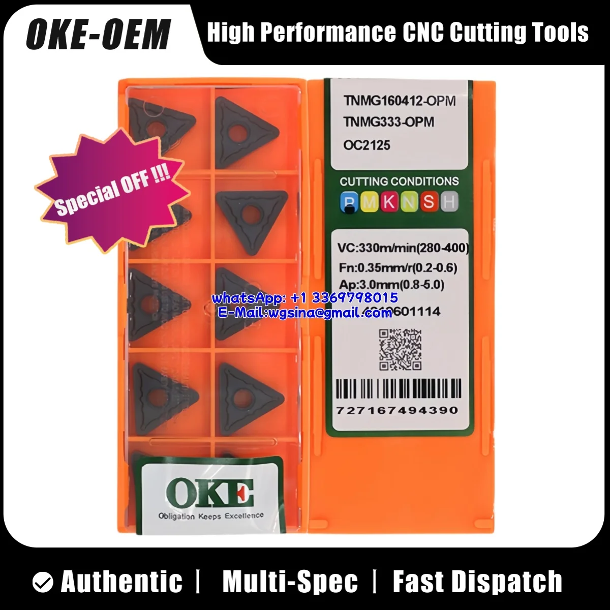 10 個 OKE 100% オリジナル TNMG TNMG160404 08 -OH OPH120 旋削インサート