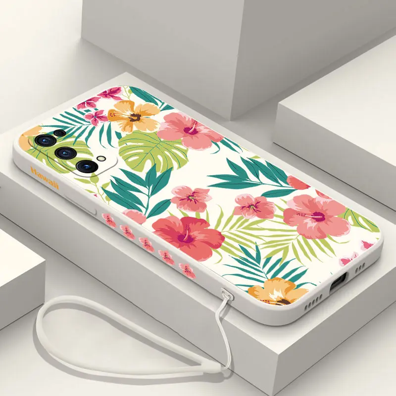 Hawaii Hibiscus Flower Case For OPPO Realme 11 10 9 9i 8 8i 7 7i 6 Pro Plus C31 C35 C1 C11 C12 C15 C20 C21Y C25 C25S Cover