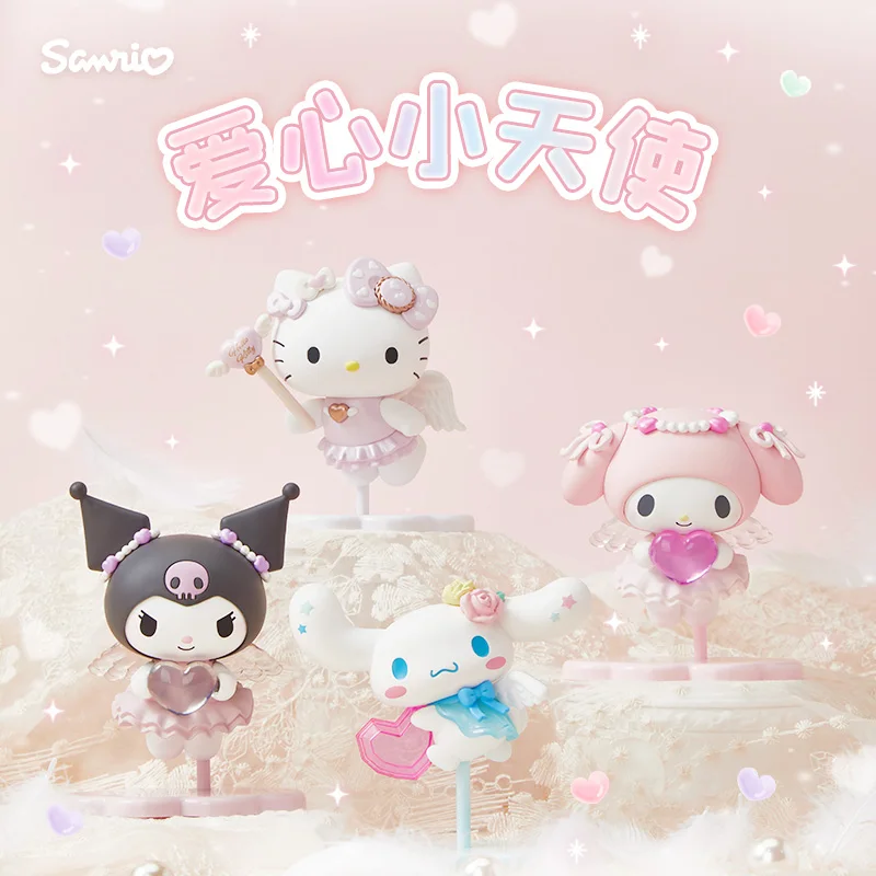 

Новинка 2024 года, натуральный ангел любви Sanrio Melody Love Angel, коллекция Hello Kitty Kuoromi ручной работы, декоративные украшения Cinnamoroll