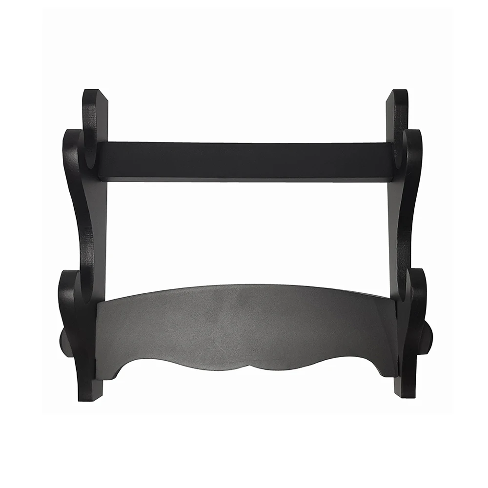 Japanese Wall Mount Samurai Sword Katana Wakizashi Tanto Holder Bracket Stand Hanger 2 Layer