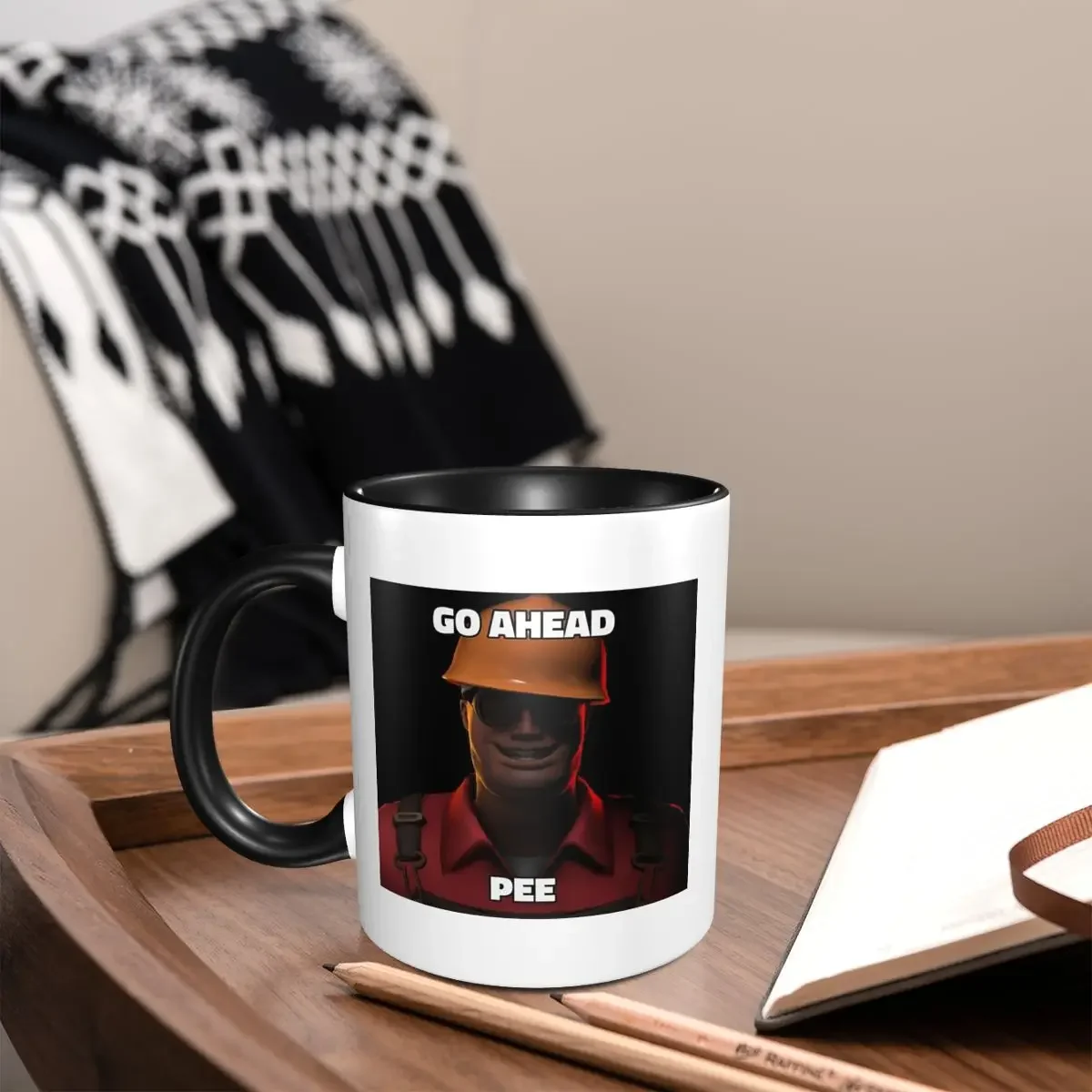 Tf2 Go Ahead Pee Classic Mug Funny Ceramic Coffee Cups Tea Mugs Milk Cup Drinkware Gifts for Friends