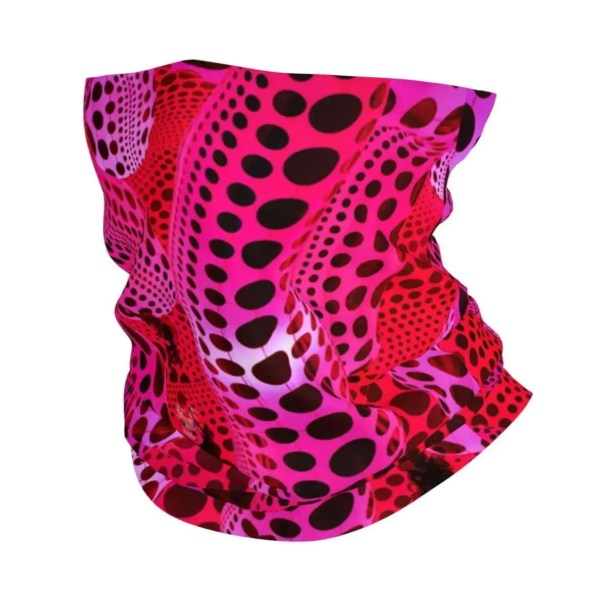 Yayoi Kusama Bandana Neck Warmer Men Women Winter Ski Hiking Scarf Gaiter Polkadot Pinky Face Cover