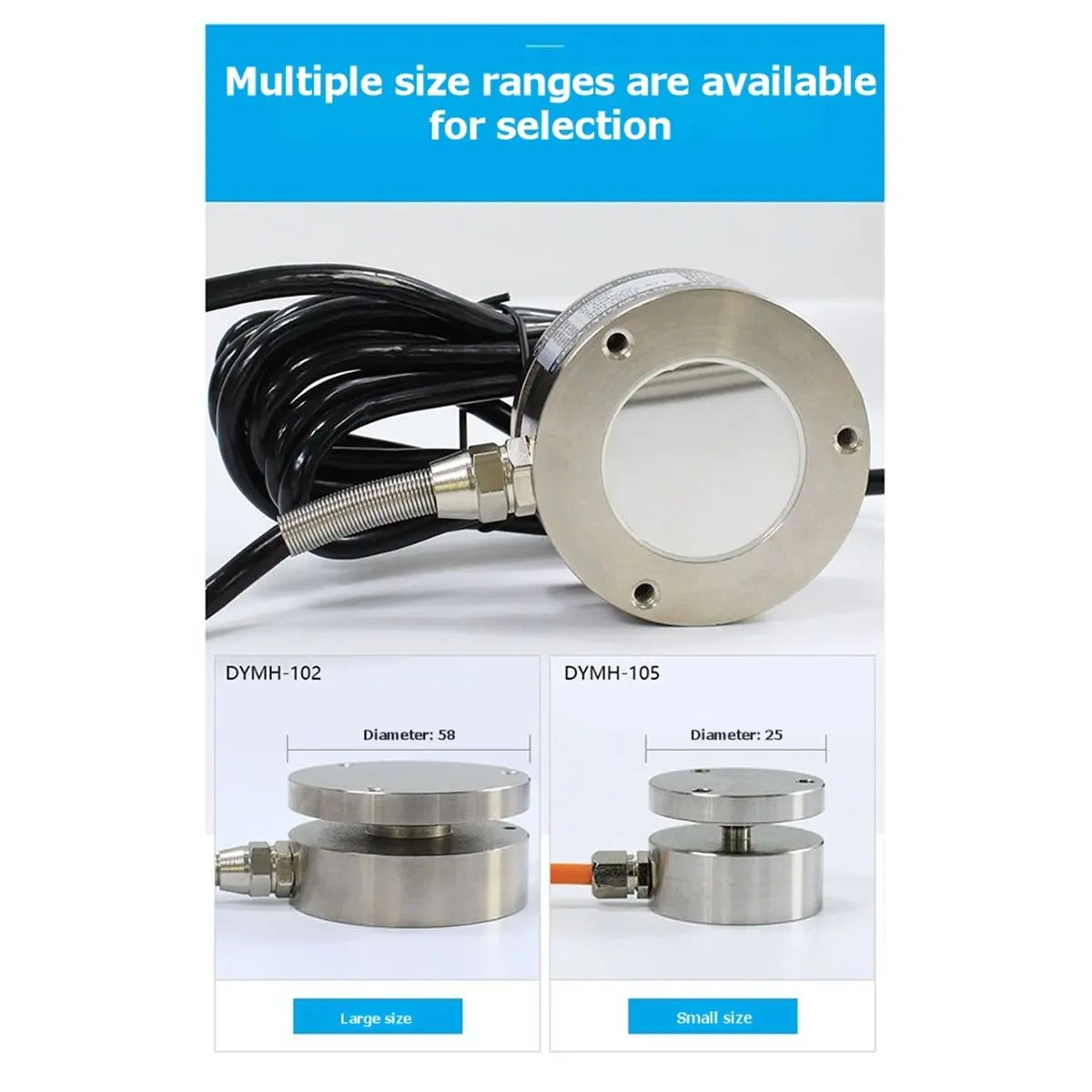 Power Tool Sets Flat Load Cell 0-100/200/500KG Force Measurement Pressure Diaphragm Scale Load Capacity Impact Force Testing 0-1