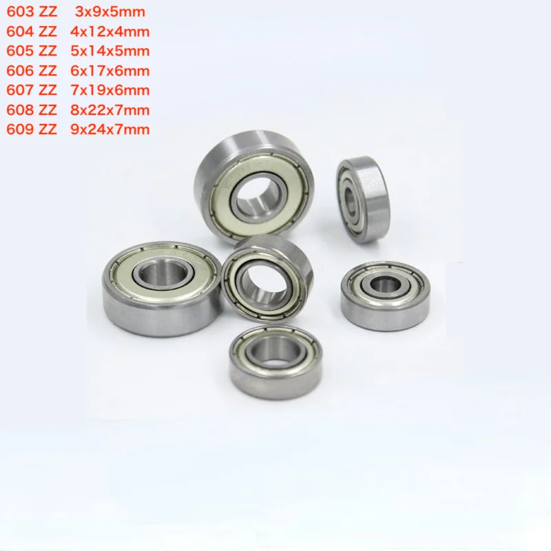 5-15Pcs 603, 604zz , 605zz , 606zz , 607zz , 608zz , 609zz 2Z Mini Ball Bearings Miniature 3D Printer Parts Bearing Pulley Wheel