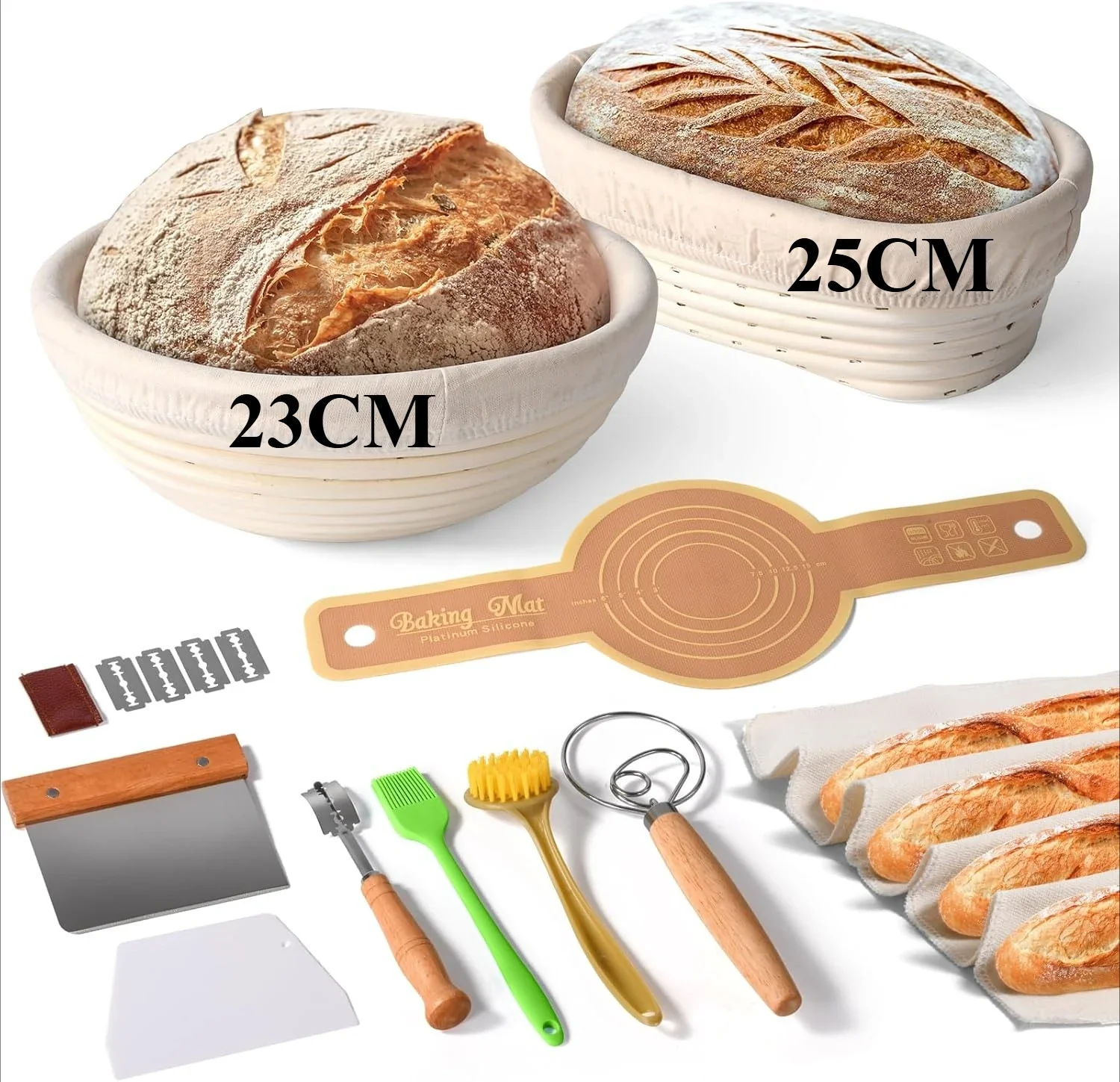 Banneton Bread Proofing Basket Set 9