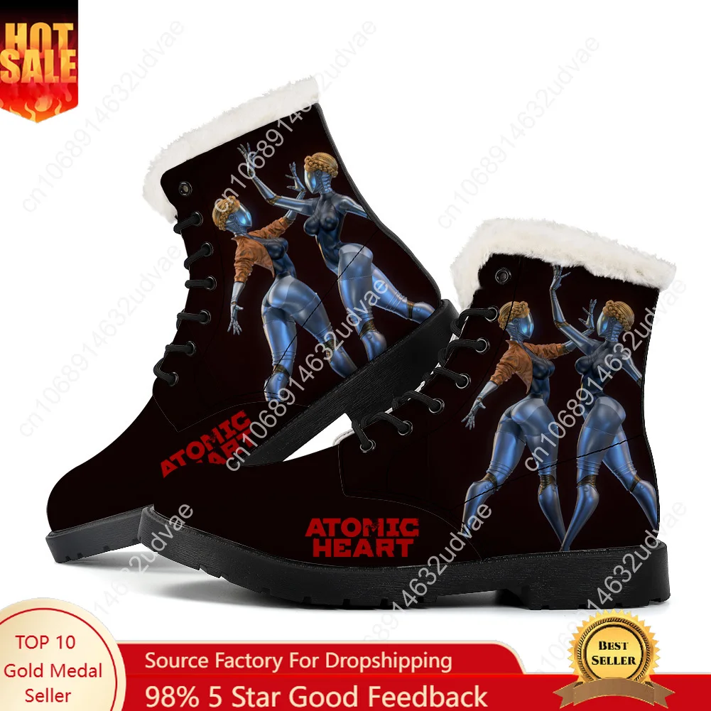 

Atomic Heart Plush Boots Mens Womens Teenager Shoes Casual Boot Outdoor Light High Quality Print on Demand Customize Shoe