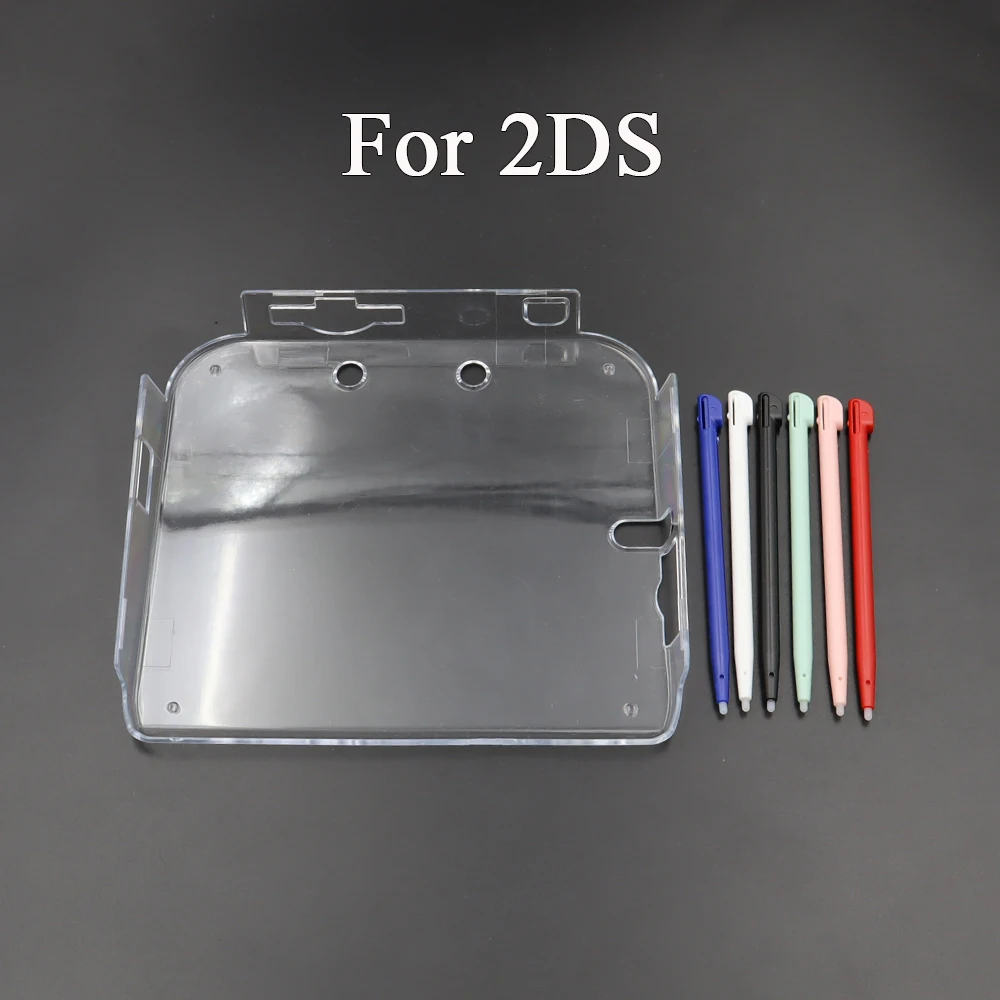 Plastic Clear Crystal Hard Shell Case Cover+Stylus Pen For 2DS 3DS New 3DS XL LL For NDSL NDSi XL LL