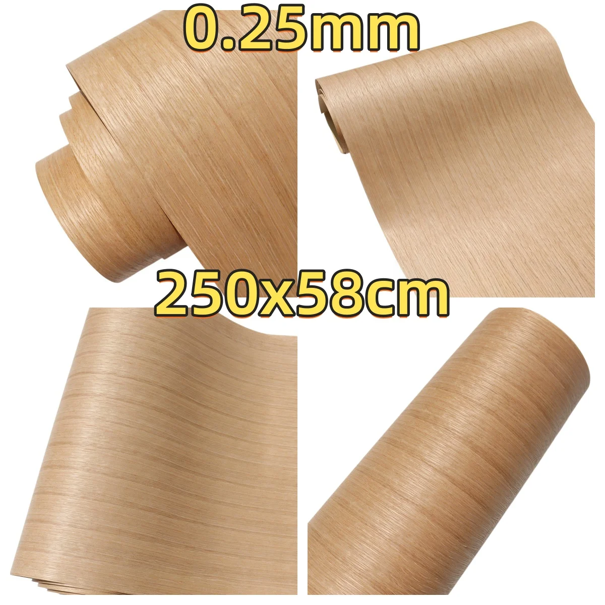 

Natural White Oak Veneer, 0.25mm, 250x58cm, For Watch Box Veneering & Automotive Interior.