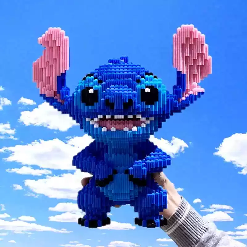 Disney Anime Stitch Compatible Building Blocks Bricks Toy Kids Cartoon Puzzle Assembled Toys Model Cute Desktop Decoration Gifts